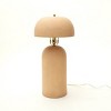 24.5" Modern Ceramic Table Lamps with Handcrafted Beige Base and Coordinated Shade, Nightstand Lamps for Bedroom or Living Room–The Pop Home - 2 of 4