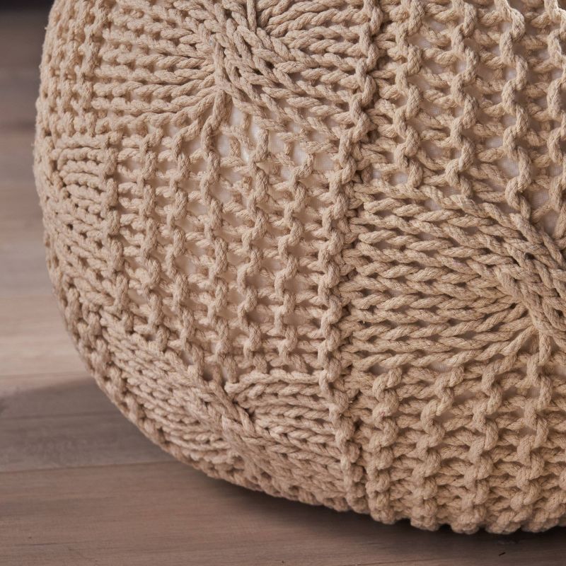 Anouk Knitted Cotton Pouf - Christopher Knight Home, 5 of 9