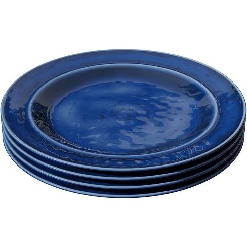 Fifth Avenue Melamine Salad Plates Break and Chip Resistant Durable Kid Friendly Set 9 Inch Lightweight Plates for Everyday Use Set of 4 Navy