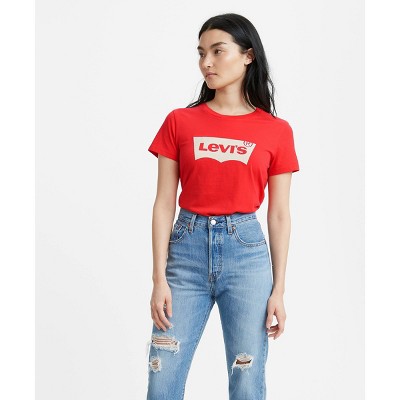 womens red levi t shirt