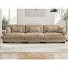 Extra-Large Velvet 3-Seater Sofa with Bolster Arms & Pillows - 3 of 4