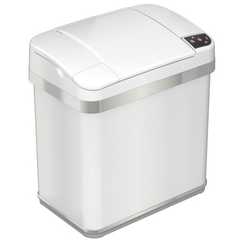 Halo 13-Gallons Stainless Steel Kitchen Trash Can with Lid Indoor in the Trash  Cans department at