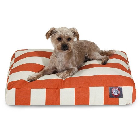 Majestic Pet Rectangle Dog Bed Burnt - Orange Vertical Stripe