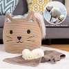 Aoibox Large Woven Cotton Rope Storage Basket Cute Cat Design Laundry Organizer for Towels Toys Clothes Gifts 15x14 - 3 of 4
