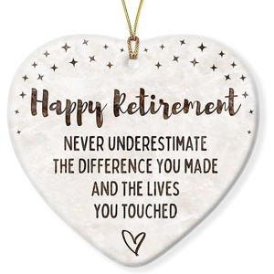 Lomsoe Retirement Ornament 2025 Ceramic Ornament for Hanging Decor Inspirational Retirement Farewell Gift Christmas Gift Christmas Decor - 1 of 1