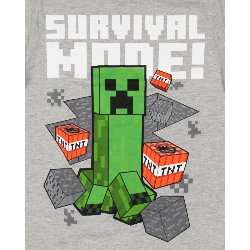 Minecraft Boys' Creeper TNT Survival Mode Graphic Print T-Shirt, 2 of 4