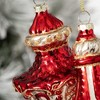 6.5"H & 5.5"H Sullivans Christmas Red Gold Finial Ornament Set of 2  Red-Gold - 2 of 3