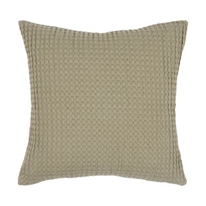 KAF Home  100% Cotton Jumbo Waffle Decorative Pillow With Feather Insert - 20" x 20" - 1 of 4