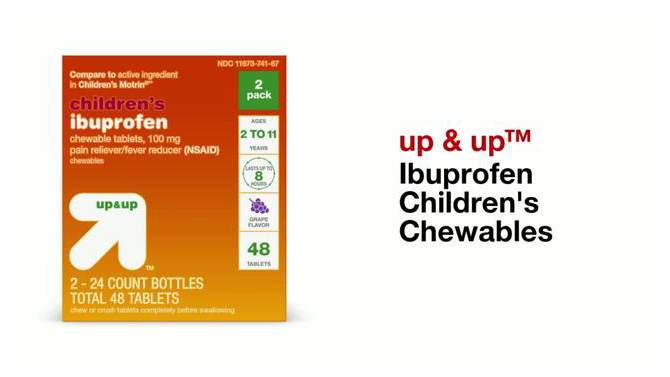 Ibuprofen Children&#39;s Chewables (NSAID) - 48ct - up &#38; up&#8482;, 2 of 6, play video