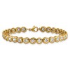 Chisel Stainless Steel Polished Yellow IP-plated Round Cubic Zirconia Link Bracelet 7" with 1" Extension - 4 of 4