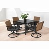 Mshliw 5-Piece Outdoor Wicker Patio Dining Set for 4, Swivel Rocking Chairs with Tabletop,Cushions, Umbrella Hole for Garden, Backyard, and Poolside - 2 of 4