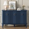 47.2"W Simple and Atmospheric Sideboard with Adjustable Shelves and 3 Acacia Doors, Storage Cabinet 4B - ModernLuxe - 2 of 4