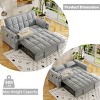 SEVOBAL Foldable Futon Sofa Bed Multi-Functional Pullout Sofa Bed Modern Sofa Velvet Pull-Out Bed Adjustable Back, Gray, 46.37"*37.36"*14.59" - 2 of 4