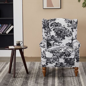 Okak Vintage Luxury Style High-Back Armchair with Coffee Table Set,Reading Leisure Chair Set for Living Rooms,Relaxation Areas - 1 of 4