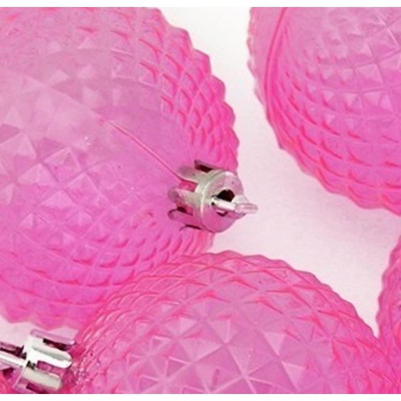 Northlight 8ct Transparent Diamond Cut Shatterproof Christmas Ball Ornament Set 2.5" - Pink, 2 of 3
