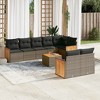 vidaXL 9 Piece Patio Sofa Set with Cushions - Gray With Table - 2 of 4
