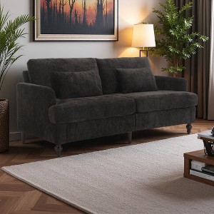 68.90" Chenille 2-Seater Loveseat with Wood Frame & Removable Cushions - 1 of 4