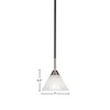Toltec Lighting Paramount 1 - Light Pendant in  Matte Black/Brushed Nickel with 7" Italian Ice Shade - 2 of 2