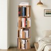 Wooden Rotating Bookshelf, 4 Tier 360 Degree Display, Floor-Standing Bookcase, Multi-Functional Storage Organizer, Suitable for Living Room、Bedroom - 3 of 4