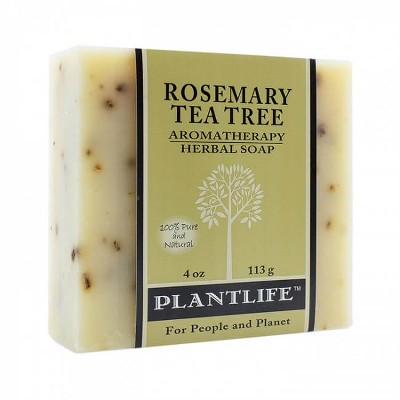 Plantlife Rosemary Tea Tree Bar Soap – Moisturizing, Soothing, Handcrafted, Plant-Based – Made in California, 4oz