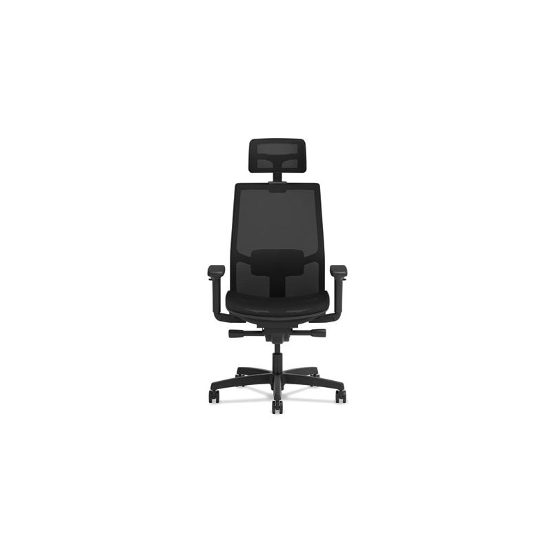 HON Ignition 2.0 4-Way Stretch Mesh Back and Seat Task Chair, Supports Up to 300 lb, 17" to 21" Seat, Black Seat, Black Base, 3 of 6