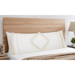 Sweet Jojo Designs Body Pillow Cover (Pillow Not Included) 54in.x20in. Diamond Tuft Ivory - 1 of 4