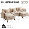 112'' Modern Sofa Modular Combination Cloud Sofa Modular Chenille Sectional Sofa Combo Set– L/U-Shaped Configurations with Ottoman 3-Seater - 2 of 4
