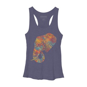 Women's Design By Humans Elephant (Majestic) By kase Racerback Tank Top - 1 of 3