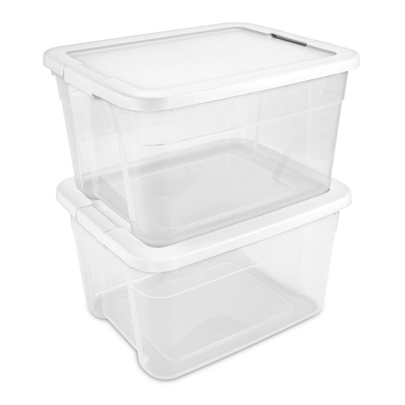 66qt Clear Latching Storage Box Off-White - Brightroom&#8482;, 6 of 7