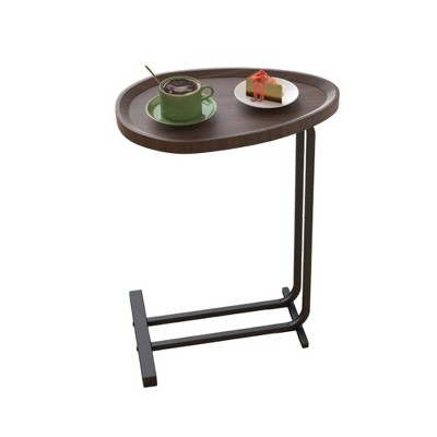 VYNXARIA C-Shaped Side Table,C Table End Table for Sofa and Bedside, Couch Side Tables,Wood C-Shaped End Table with Metal Frame Slide