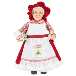 Northlight 16" Chef Mrs Claus with Cake and Gingerbread Man Christmas Figure - 1 of 4
