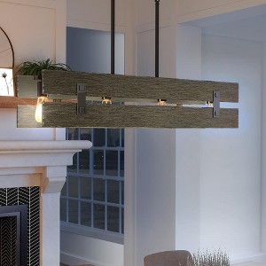 Urban Ambiance Luxury Modern Farmhouse Chandelier,  7.875"H x 36"W,  Midnight Black Finish, UHP3361 - 1 of 4