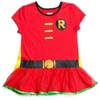 DC Comics Robin Girls Cosplay T-Shirt Dress Leggings and Cape 3 Piece Toddler  - image 2 of 4