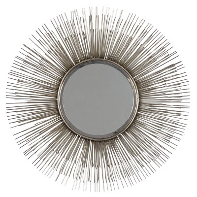 Modern Iron Decorative Wall Mirror Silver - Olivia & May