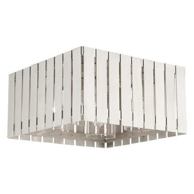 Livex Lighting Greenwich 4 - Light Flush Mount in  Brushed Nickel