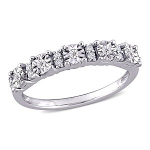 Everly Jewelry – 10K White Gold 1/10 TW Diamond Eternity Ring - 1 of 4