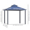 10' x 10' Hardtop Gazebo Canopy with Polycarbonate Roof, Aluminum Frame, Permanent Pavilion Outdoor Gazebo with Netting, for Patio, Garden, Deck - 3 of 4