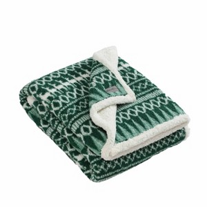 50"x60" Alpine Fair Reversible Throw Blanket Isle Green - Eddie Bauer: Cozy Microfiber, Machine Washable - 1 of 4