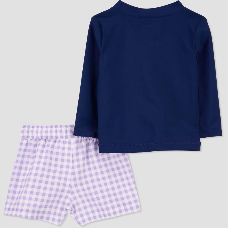 Carter's Just One You®️ Baby Boys' Long Sleeve Gingham Rash Guard Set, 3 of 6