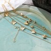 Layered Butterfly Necklace Set for Women Trendy Stars Moon Cross Pearl Heart Gold Chain Adjustable Stackable Gold Choker Necklace Dainty Jewelry - 4 of 4