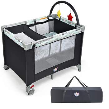 Costway Portable Baby Playard Playpen Nursery Center w/ Changing Station & Mattress