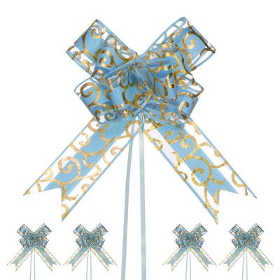 Unique Bargains Plastic Durable Glossy Multipurpose Ribbon Large Pull Bows 10 Pcs