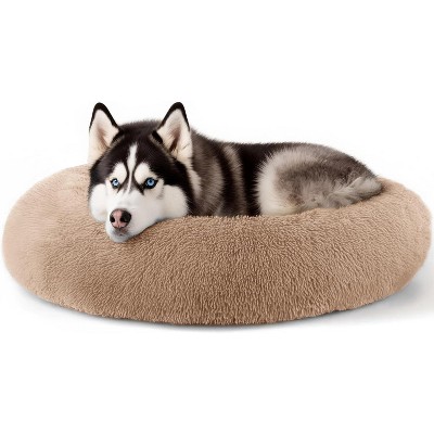 Dog & Cat Bed for Indoor Cats, 20in Calming Donut Bed for Puppy and Kitten, Washable Round Fluffy Pet Bed for Small Medium Dogs and Cats