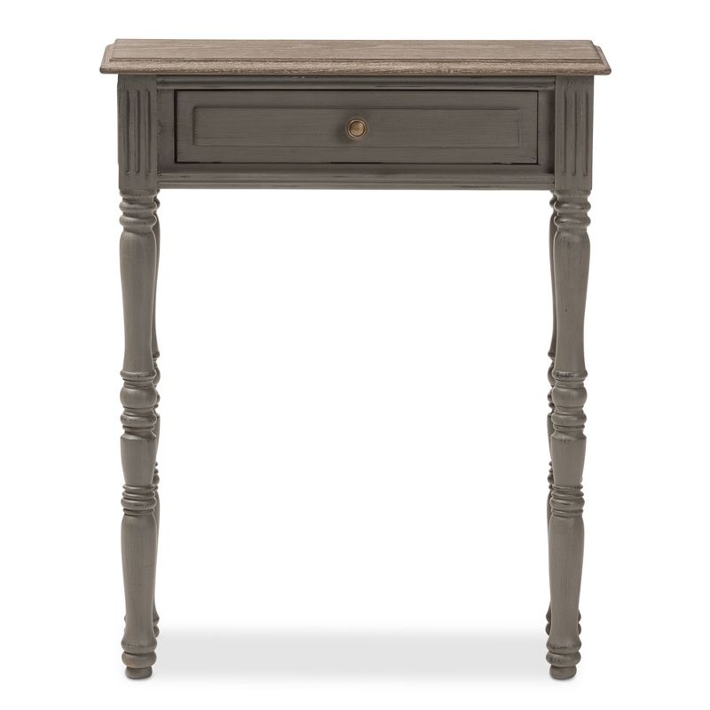 Noemie Country Cottage Farmhouse Finished 1 Drawer Console Table Brown - Baxton Studio, 4 of 13