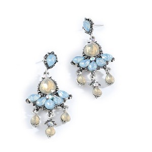 SOHI Women's Blue  Teardrop Stone Drop Earrings - 1 of 3