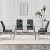 Okak Modern Comfortable Dining Chairs Set of 4, Faux Leather with Thickened Backrest & Anti-Scratch Metal Legs for Kitchen/Office/Bedroom - 3 of 4