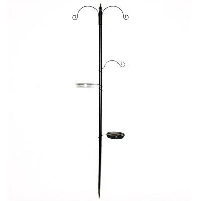77" Metal Deluxe Bird Feeding Station Black - Backyard Expressions