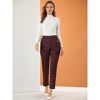 INSPIRE CHIC Women's Vintage Tartan Plaid Elastic Waist Straight Long Trousers - 2 of 4