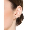 14k Yellow Gold Plated with Purple Amethyst Cubic Zirconia 3-Stone Cluster Heart Stud Earrings - 2 of 3