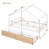 Full-Size Metal Frame House Bed with Included Twin Size Trundle Drawer - 4 of 4